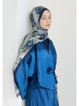 Jasmıne Floş Viskon İndigo Şal