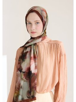 Melaına Floş Viskon Kiremit Şal