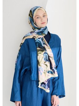 Rosıe Floş Viskon İndigo Şal