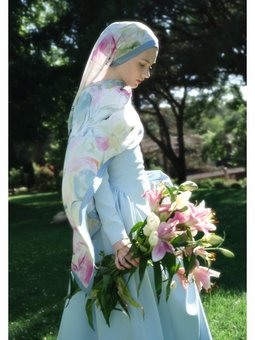 Soft Flora Floş Viskon Mavi Şal