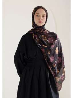 Tıny Garden Floş Viskon Şal Kahve