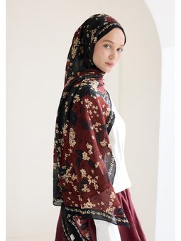 Tıny Plumerıa Floş Viskon Füme Şal