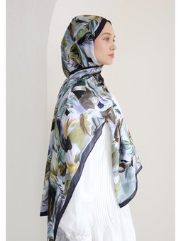 Vanılla Blossom Floş Viskon Lacivert Şal
