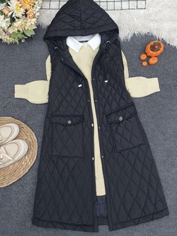 Siyah Kapaklı Cepli Kapitone Yelek