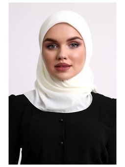 Krem Kofra Desenli Baş Örtü