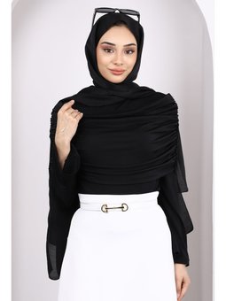 Siyah Kol Yaka Detaylı Sandy Bluz