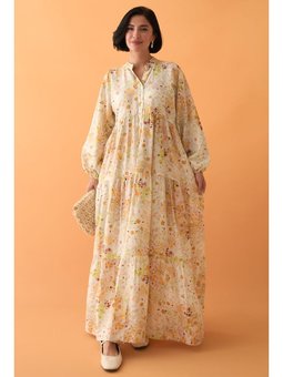Defne Çiçeği Sarı Mango Elbise
