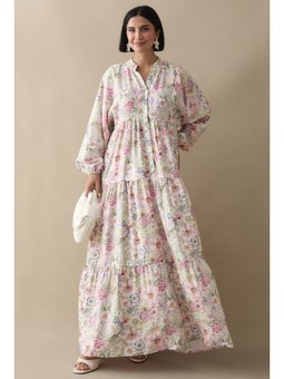 Nergis Çiçeği Pudra Mango Elbise