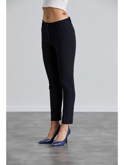 Bilek Boy Dar Paça Kumaş Pantolon Lacivert