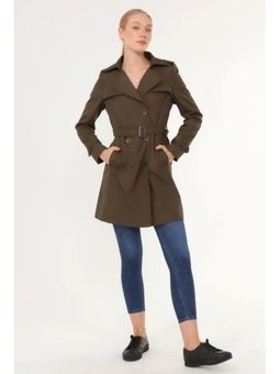 Mevsimlik Haki Trençkot
