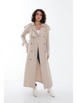Reglan Kol Yazlık Astarsız Tam Boy Trençkot,kap Bej Trençkot