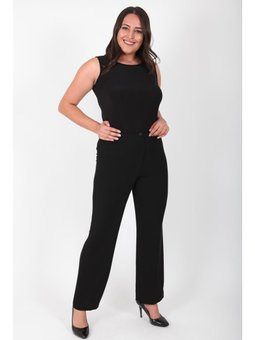 Büyük Beden Krep Kumaş Klasik Dar Paça Arıkan Pantolon Siyah