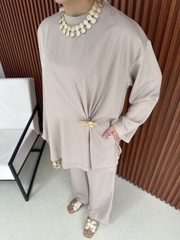 Saten Broşlu Takım