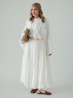 Etek Bluz İkili Beyaz Takım