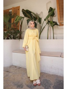 Önü Çapraz Belden Bağlamalı Elbise