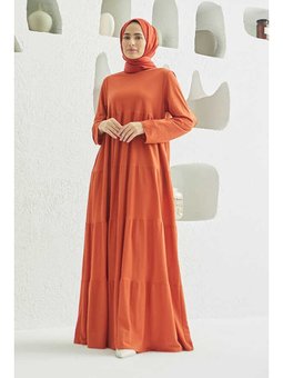 Ancelina Büzgülü Elbise Tarçın