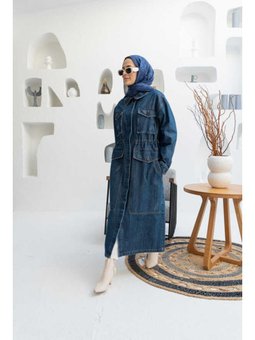 Büyük Cepli Ceket Koyu Mavi