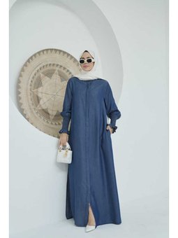 Tensel Kolları Gippe Lastikli Ferace Koyu Mavi