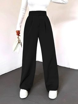 Beli Cırtlı Likralı Siyah Pantolon