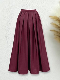 Beli Lastiki Piliseli Paraşüt Bordo Etek