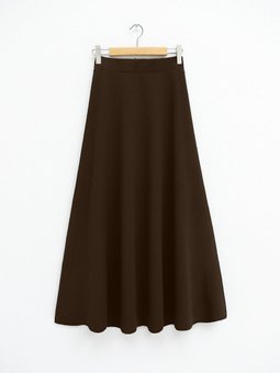 İthal Likralı Krep Kumaş Kiloş Çan Kahve Etek