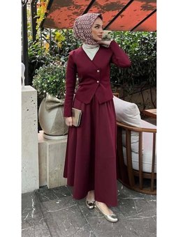 Mevsimlik Scuba Bordo Etek