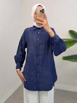 Yırtmaçlı Eteği Oval Kesim Laci Gömlek