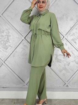 Yeşil Beli Bağcıklı İkili Takım