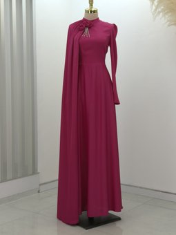 Fuşya Molly Abiye Elbise