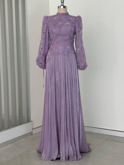 Lila Kitty Abiye Elbise