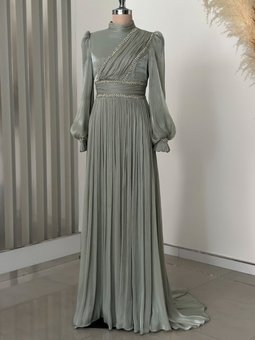 Mint Yeşili Hermonie Abiye Elbise