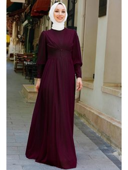Bordo Abiye Elbise