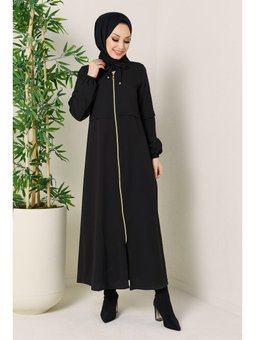 Fermuarlı Sıyah Kap Siyah