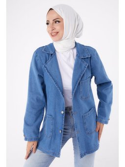 Kruvaze Kot Mavı Ceket Mavi