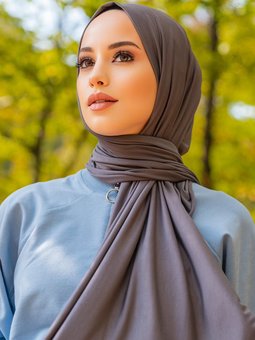 Esnek Penye Jersey Gri Şal