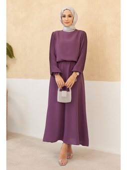 Kolları Piliseli Etek Tunik Leylak Takım