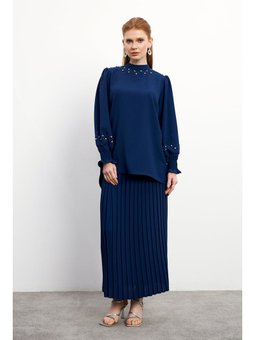 Valeria Etek Bluz İndigo Takım