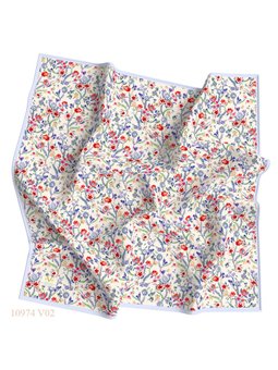 Çiçek Desen Liverno Sciarpa Seri Viscon Askısı İle Birlikte Mavi Eşarp