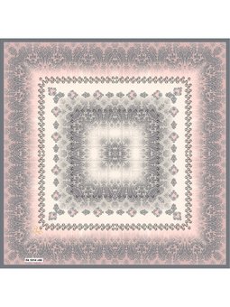 Desenli Kesik Elyaf Seri Eeşarp Askısı İle Birlikte Pudra Gri