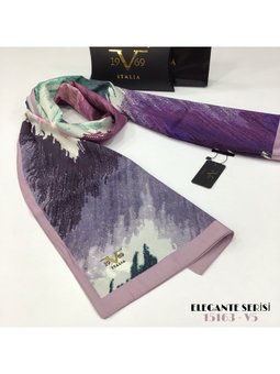 Geometrik Desen Elegante Seri Viscon Askısı İle Birlikte 75x200 Cm Pudra Şal