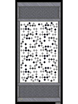 Geometrik Desen Pavia Seri Askısı İle Birlikte 90x200 Cm Beyaz Şal Siyah