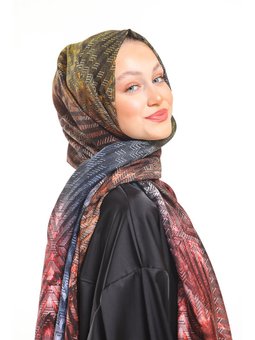 Hasır Desen Pavia Seri Şal Askısı İle Birlikte 90x200 Cm Siyah Mor