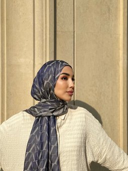 Italian Jakar Seri Askısı İle Birlikte 70x190 Cm Lacivert Şal