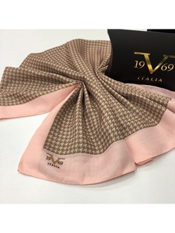 Kazayağı Desen Pavia Seri Askısı İle Birlikte 90x200 Cm Pudra Şal