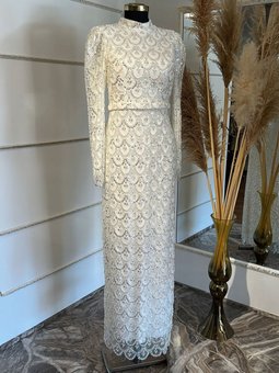 Belinda Beyaz Abiye Elbise