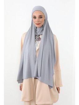 Boynu Kapatan Ninja Boneli Pratik Penye Gri Şal,ps