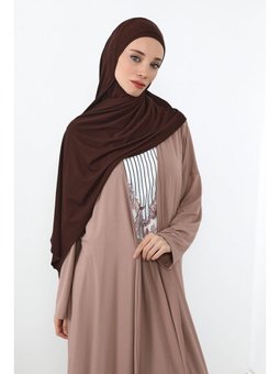 Boynu Kapatan Ninja Boneli Pratik Penye Kahverengi Şal,ps