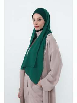 Boyun Kapatan Penye İç Boneli Krep Şal,ps Yeşil
