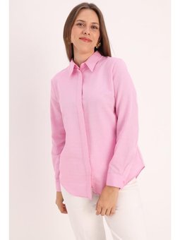 Basic Gizli Patlı Gömlek Pembe