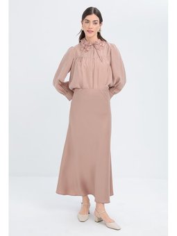 Beli Lastikli Saten Etek Vizon